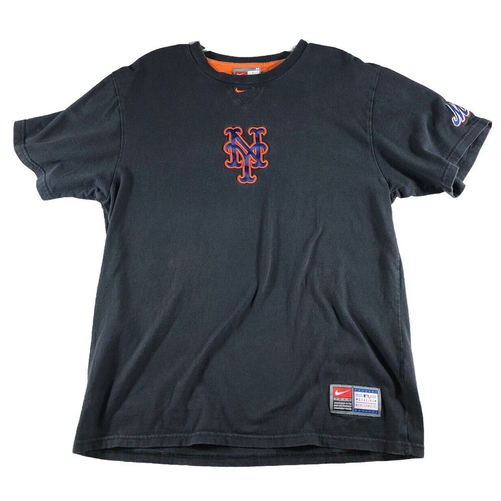 Vintage New York Mets Nike Team Center Swoosh T Shirt Sz M 2002 Y2K MLB RAP
